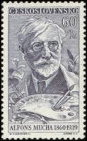 (1960-065) Марка Чехословакия "Художник Альфонс Муха (1860-1939)"   День марки III Θ