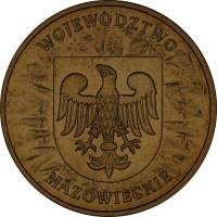 (072) Монета Польша 2004 год 2 злотых "Воеводство Мазовецкое"  Латунь  UNC