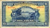(№1927P-5) Банкнота Бермудские острова 1927 год "1 Pound"
