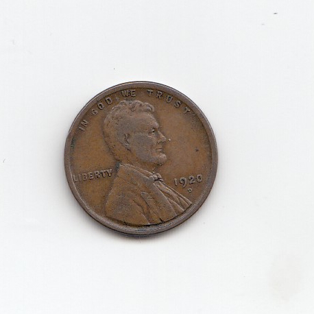 (1920d) Монета США 1920 год 1 цент   100-летие Авраама Линкольна, Пшеничный цент Медно-Оловянно-Цинк