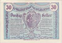 (№1920) Банкнота Австрия 1920 год "30 Heller"