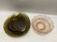 Посуда цветное стекло салатник, блюдо, тарелка, фруктовница