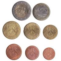 (2011-2017, 8 монет) Набор монет Евро Финляндия Смесь годов год   XF