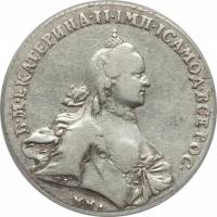 (1764, ММД ТI ЕI) Монета Россия 1764 год 1 рубль "Екатерина II" Тип 1 Серебро Ag 750  UNC