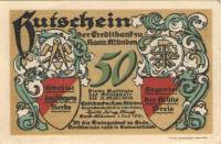 (№1921) Банкнота Германия 1921 год "50 Pfennig"