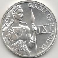 (,) Медаль США 1 унции "9 подвиг Геракла Пояс Ипполита"  Серебро Ag 999  UNC