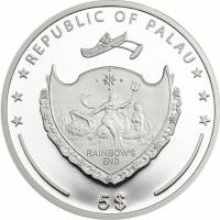 () Монета Палау 2016 год 5  ""   Биметалл (Серебро - Ниобиум)  UNC
