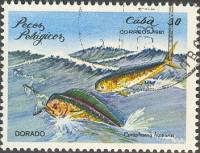 (1981-012) Марка Куба "Корифены"    Морские рыбы III Θ