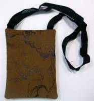 Сумка мужская с ремнем, Тканевая (мягкая), 3 отделения, Молнии, Коричневая