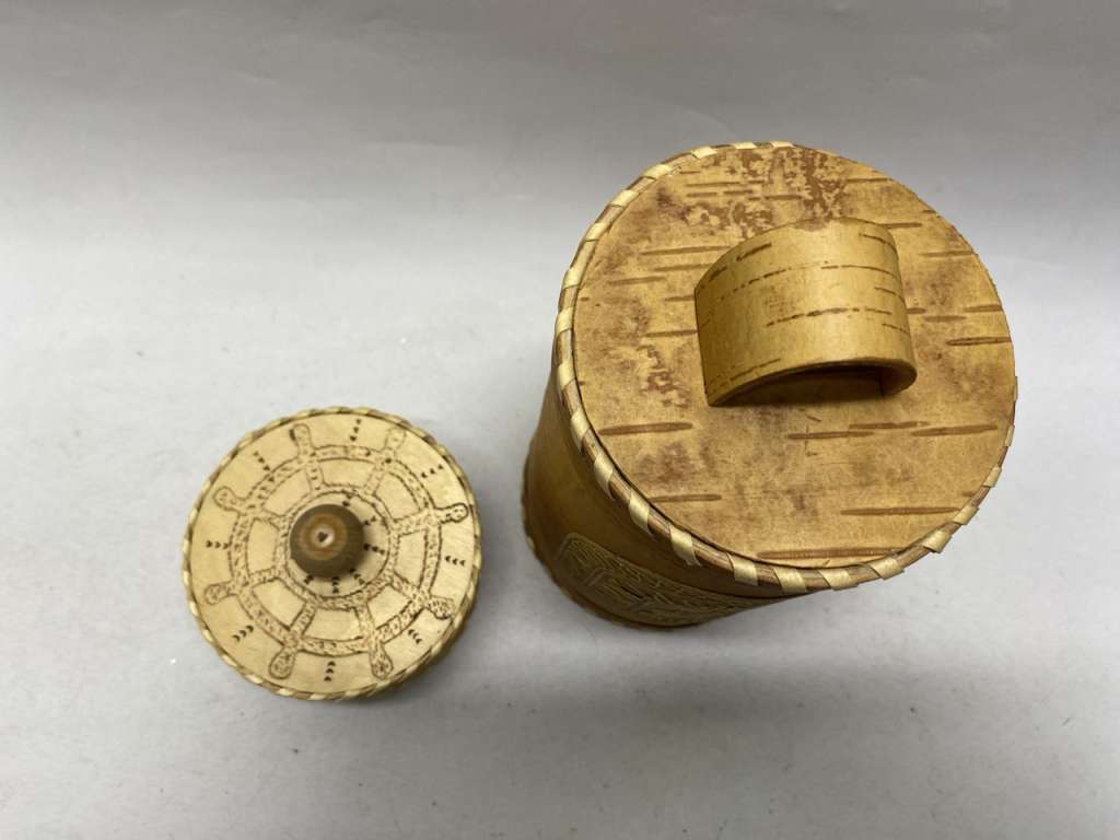 Банка с крышкой 2 шт, из бересты