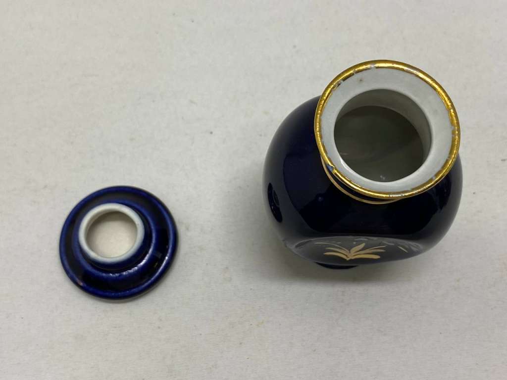 Чайница фарфоровая кобальт Возрождение