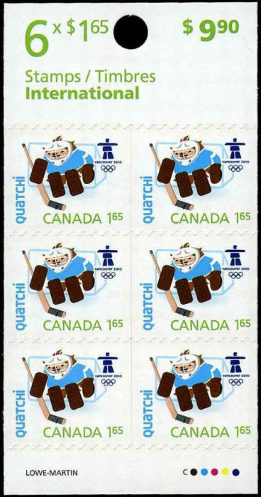 Лист марок Канада 2009 год &quot;Ванкувер 2010 зимние игры талисманы и эмблемы&quot;, Гашеный