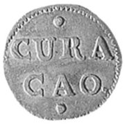 (№1821km25) Монета Кюрасао 1821 год frac14; Reaal (Королевство Нидерланды)