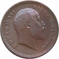 (№1903km501) Монета Индия 1903 год frac14; Anna