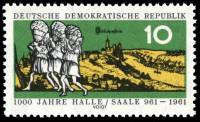 (1961-027) Марка Германия (ГДР) "Соляные шахты"    Галле III O