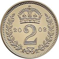 (№2002km899a) Монета Великобритания 2002 год 2 Pence (Королева Елизавета II Золотой юбилей)