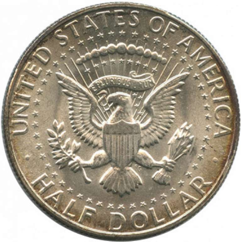 1966 Монета США 1966 год 50 центов 2. Серебро, 400 Кеннеди Серебро Ag 400  XF