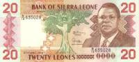 Банкнота Сьерра-Леоне 1988 год 20 леоне Джозеф Сайду Момо   UNC