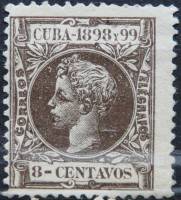 (№123) Марка Куба 1898 год "Король Альфонсо XIII", Гашеная