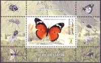 (№1998-34) Блок марок Катар 1998 год "Danaid Eggfly точно misippus", Гашеный