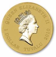 (№2010km148) Монета Тувалу 2010 год 1 Dollar (Английский пират Эдвард тич Черная Борода псевдоним)