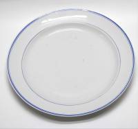 Блюдо Дулево 30-е годы с голубой полоской диаметр 34 см