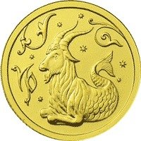 (033ммд) Монета Россия 2005 год 25 рублей "Козерог"  Золото Au 999  UNC