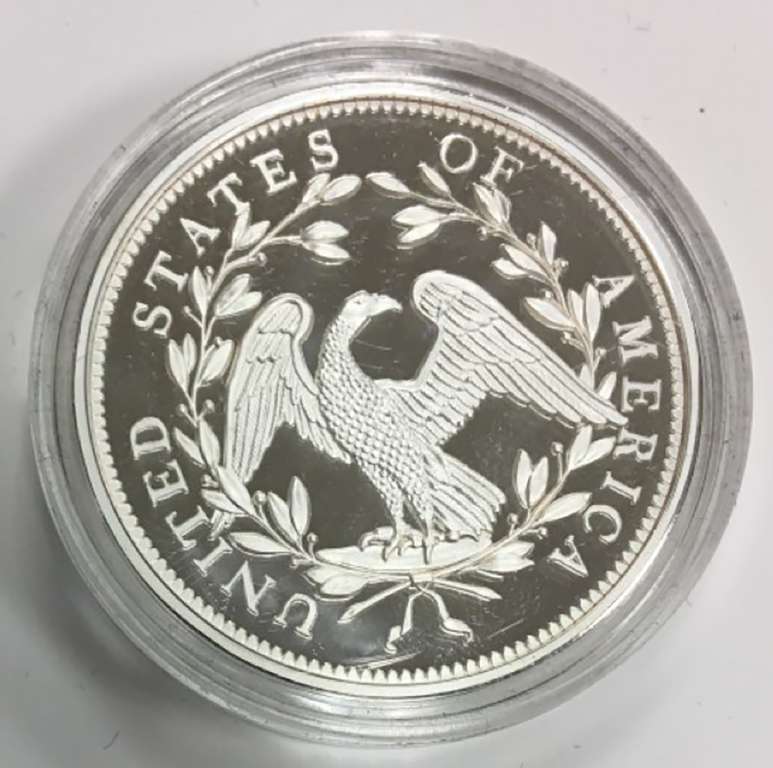 (Реплика) Монета США 1794 год 1 доллар &quot;Распущенные волосы 1794 г.&quot;  Серебрение  PROOF