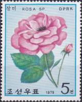 (1979-012) Марка Северная Корея "Розовая роза"   Розы III Θ