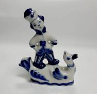 Фарфоровый сувенир "По Казанке", гжель.