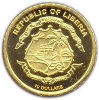 () Монета Либерия 2006 год 10 долларов ""   AU