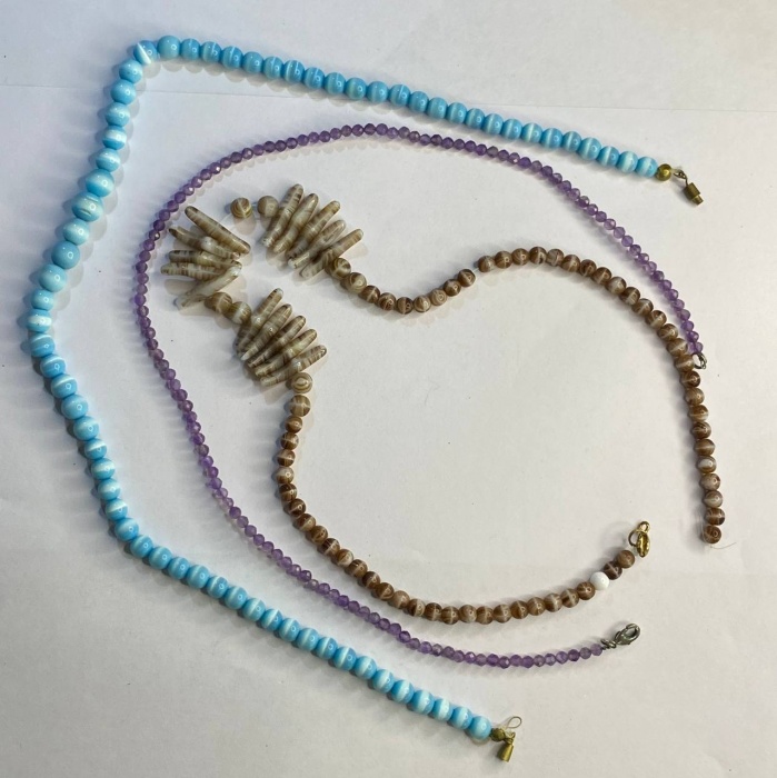 Колье, бусы, из искусственных материалов, 3 шт