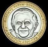 (2005) Монета Камерун 2005 год 4500 франков КФА &quot;Папа Римский Бенедикт XVI&quot;  Биметалл  UNC