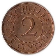 (№1959km15) Монета Сейшельские острова 1959 год 2 Cents