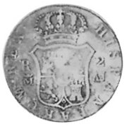 (№1841km5) Монета Куба 1841 год 2 Reales (Countermarked Coinage (1841))