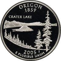 (033p) Монета США 2005 год 25 центов "Орегон"  Медь-Никель  UNC