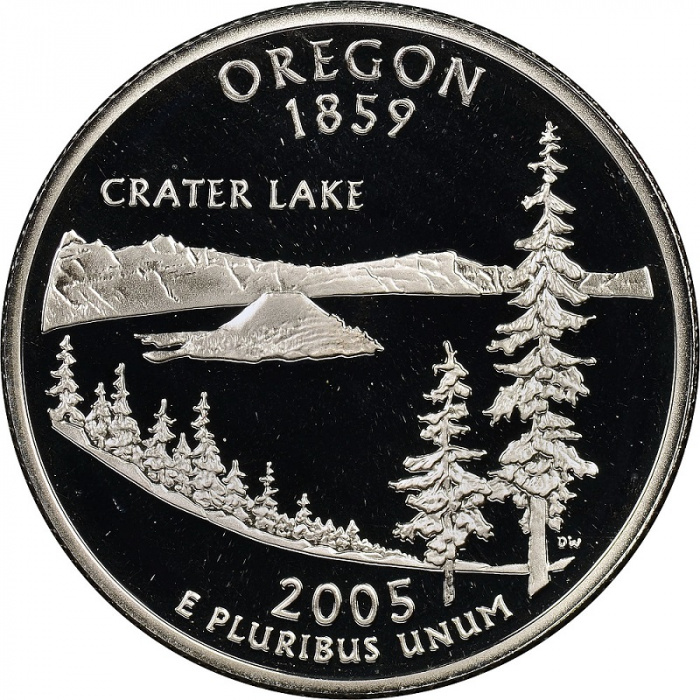 (033p) Монета США 2005 год 25 центов &quot;Орегон&quot;  Медь-Никель  UNC
