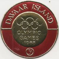 (1968-год) Марка Великобритания (Даваар) "3d"  Позолота  XIX Летняя Олимпиада Мексика 1968 III O