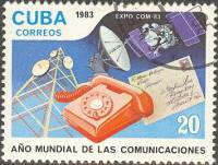 (1983-001) Марка Куба "Телефонный аппарат"    Всемирный год связи III Θ