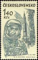 (1964-022) Марка Чехословакия "В. Ширра"    Космонавты III Θ