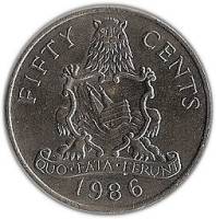  Монета Бермудские острова 1986 год 500     Медь-Никель  UNC
