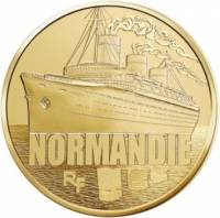 (№2014km2163) Монета Франция 2014 год 50 Euro (Великих Французских Кораблей Нормандия)