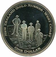 (2006) Монета Новая Зеландия 2006 год 1 доллар "Золотая лихорадка. Западное Побережье"  Бронза  PROO