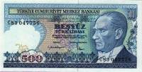 () Банкнота Турция 1983 год 500  ""   UNC