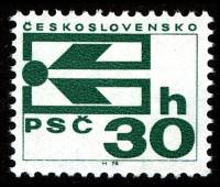 1976-043  Марка Чехословакия Символ почтового индекса   Марки из рулона (Стандартный выпуск) II Θ
