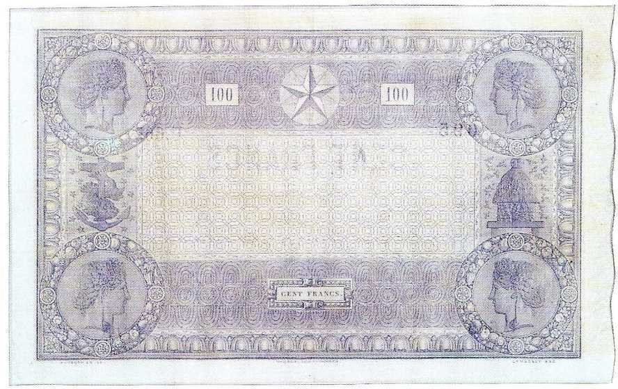 (№1866P-52b) Банкнота Франция 1866 год &quot;100 Francs&quot;