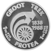 (№1988km130) Монета Южная Африка 1988 год 1 Protea (Великий поход)