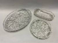 Селедочница 2 шт, тарелочка для закусок, стекло, хрусталь