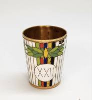 Стопка XXII Олимпиада Москва Горячая эмаль 5 цветов Томпак Русские самоцеты СССР