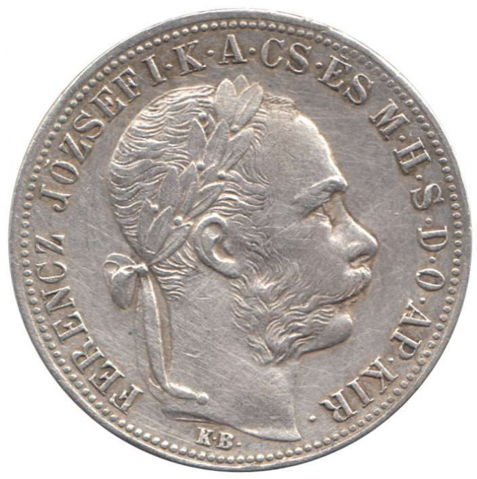 (1883) Монета Австро-Венгрия 1883 год 1 флорин &quot;Франц Иосиф I - Император Австро-Венгрии&quot;  XF